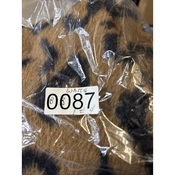 Anthropologie Cloth & Stone Women L Cardigan Sweater Brown Black Fuzzy Cheetah - Picture 13 of 13
